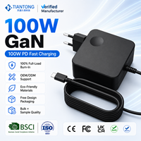 Cargador de 100W con Conector Tipo C y Cable Integrado, Adaptador de CA GaN para Portátiles, Tablets y Estaciones de Acoplamiento, de Fábrica OEM