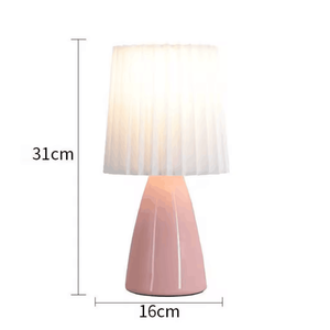Di alta qualità nordico retrò camera da letto da letto luce fatta a mano in ceramica classica stile ceramica lampade da tavolo con pieghettato - Product Image 6