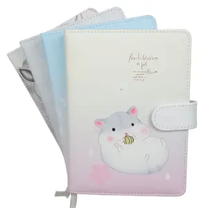 B6 Cartoon Ins Girl Hamster Horse Press Button Notebook Cute School Hardcover Custom Sketch Planner Journal Daily Agenda Book