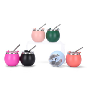 Stainless Steel Insulated Tumbler 304 Double Wall Vacuum With Straw Travel Cup Round Mini Egg Shape - Product Image 2