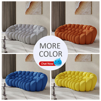 Roche Bobois Canapé Bulle en Velours Tissu, Canapés de Luxe pour Salon, Canapé Courbé Moderne Simple et Luxueux pour la Maison