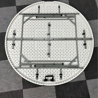 Table ronde pliable en plastique pour l'extérieur et l'intérieur, légère et portable, facile à nettoyer pour le jardin, le balcon, les meubles de patio