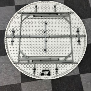 طاولة بلاستيكية مستديرة قابلة للطي للاستخدام الخارجي والداخلي، خفيفة الوزن وسهلة التنظيف، مناسبة للحدائق والشرفات وأثاث الفناء - Product Image 3