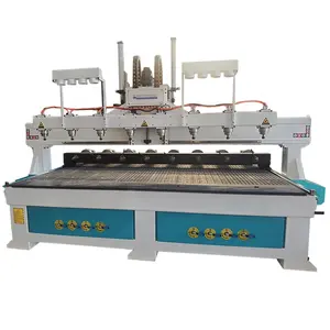 High production 4axis wood carving machine multi heads wood cnc router and rotary carpentry machines