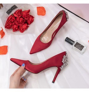 Bride Chaussures a Talons Vert Tacones De Mujer Bling Rhinestone Elegant Women Wedding High Heels for Ladies Pumps <b>Shoes</b> - Product Image 3
