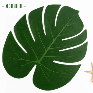 Vente en gros de feuilles de <span class=keywords><strong>Monstera</strong></span> de palmier en soie artificielle E-0018 herbe de style tropical pour les décorations de fête - Product Image 4