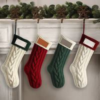 Chaussettes de Noël en similicuir vierges de 46 cm pour décorations d'arbre de Noël, cadeaux de Noël, personnalisables au laser, vente en gros