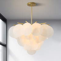 Lustre suspendu LED contemporain nordique à anneau doré en fer et acrylique, réglable en hauteur, blanc chaud, dimmable, taille moyenne, pour salon