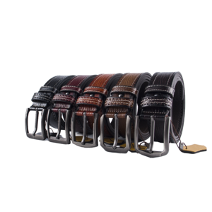 Ceintures décontractées en PU avec boucle à ardillon en acier, disponibles en marron, noir, vert et bordeaux - Product Image 3