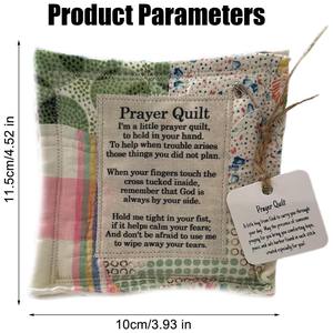 Edredón de oración con Cruz en el interior Mini edredón de oración Vintage cuadrados hechos a mano coser individualmente cuadrados simbolismo poemas edredones regalo - Product Image 6