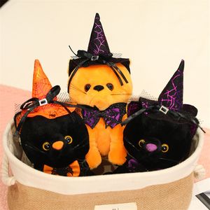 Atacado Bonito Laranja Halloween <span class=keywords><strong>Cat</strong></span> Plush Animal Toy Gato Preto com Chapéu Presente Do Dia Das Bruxas - Product Image 5