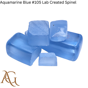 Aguamarina Azul Espinela Cultivada en Laboratorio # 105 Espinela sintética creada en laboratorio, en bruto, tipo boule, con certificación Flame Fusion, simulada - Product Image 3