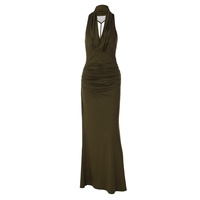 Nouvelle Robe Longue Plissée Sexy et Élégante à Dos Nu Halter pour Femme – Collection 2026