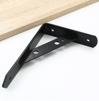 Supports d'étagère triangulaires en L robustes, personnalisables OEM/ODM, à fixation murale, finition noire mate, revêtement en poudre pour armoire
