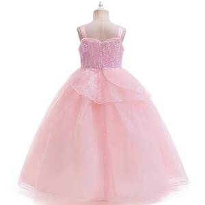 Costume de sorcière rose à paillettes pour filles, robe en tulle, déguisement d'Halloween, cosplay, avec couronne, baguette magique et gants, vente flash MS - Product Image 3