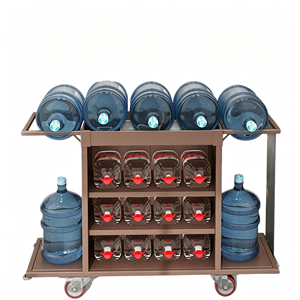 Carro de Limpieza Multiusos con Múltiples Niveles, Carro de Servicio Móvil con Soporte para Bolsas de Basura, Cubo Desmontable y Ruedas Suaves para Hotel - Product Image 1