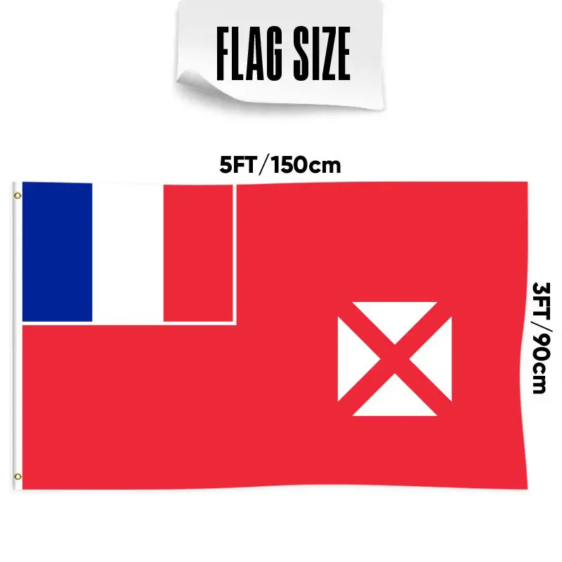 3 * 5ft Polyester Wallis-Eilanden En Futuna-Eilanden Vlag