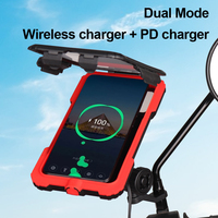 Support Téléphone Moto Étanche à Écran Tactile, Fixation Rapide, Multifonctionnel avec Chargeur Sans Fil 15W et USB-C 33W