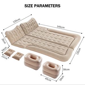 Matelas gonflable de voyage pour SUV moderne en PVC floqué, pliable, pour siège arrière, lit d'appoint extérieur double, type vague - Product Image 3
