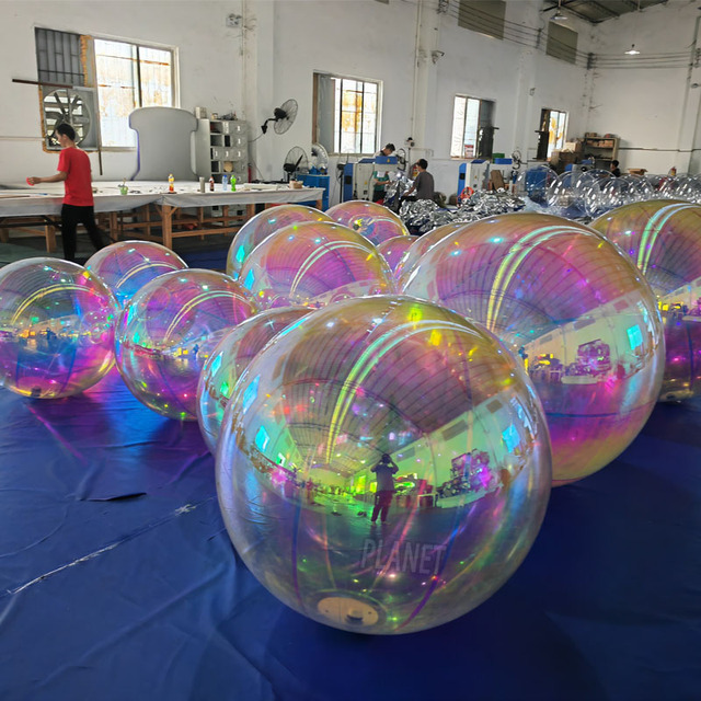 Outdoor Party Event Decoration Use Inflatable Mirror Sphere Large PVC Inflatable Christmas Colorful Mirror Balls