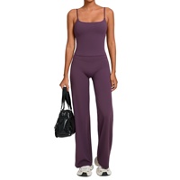 Ensemble de sport 2 pièces européen et américain pour activités de plein air, short et haut de yoga, en Spandex/Nylon, couleur unie, anti-transpiration, antichoc, taille haute, pour le fitness