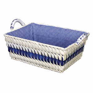 Economically Priced Handwoven Palm Leaf Serving <b>Tray</b> with Comfortable Handle Woven <b>Baskets</b> for Bedroom Living Room Bathroom - Product Image 1