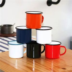 Petite tasse en émail sans couvercle, design classique, plusieurs options de couleurs, pour cadeaux d'affaires, tasse à café, OEM - Product Image 4