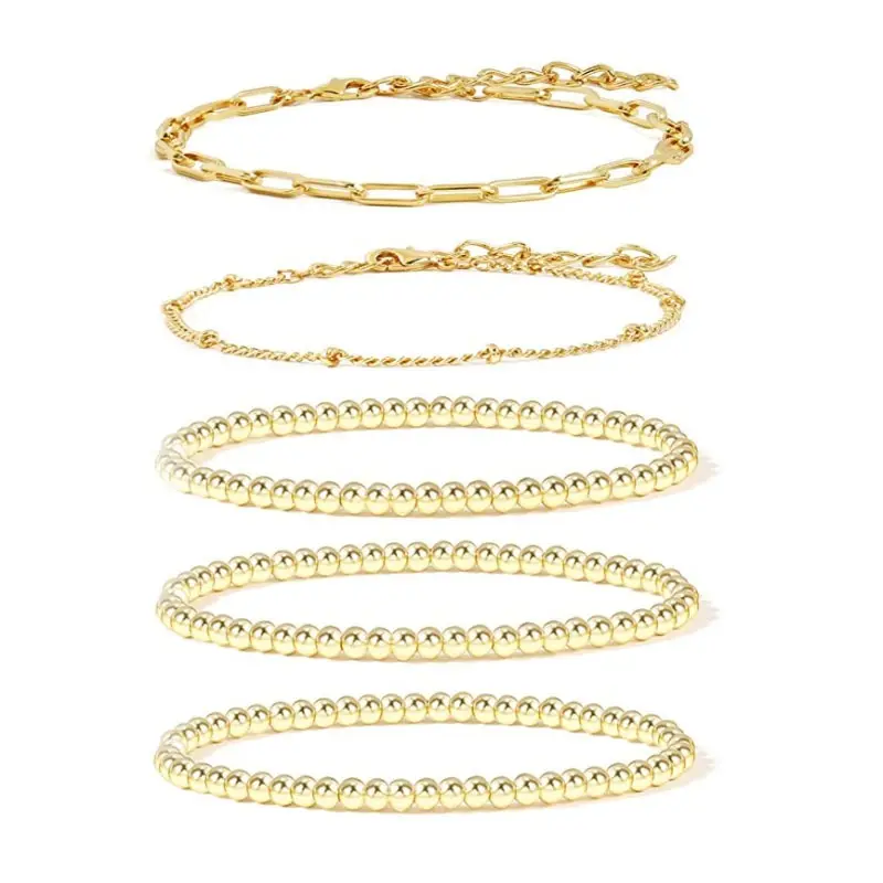 Kralen Armbanden Voor Vrouwen Nieuw Ontwerp 3Mm Gouden Kraal Relatie Bracelet Kralen Verstelbare Custom Armband Sieraden