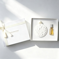 Diffuseur d'huiles essentielles en céramique suspendu de luxe avec logo personnalisé, parfum d'ambiance pour voiture, fleur en porcelaine, parfum d'ambiance