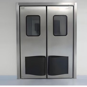 Puertas Batientes Modernas de Acero Inoxidable, Impermeables, para Cocina y Entrada, de Uso Comercial en Restaurantes y <span class=keywords><strong>Supermercados</strong></span> - Product Image 1