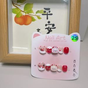 Colección de Uñas Postizas Infantiles con Diseño de Boca de Salchicha, <span class=keywords><strong>Kabala</strong></span>, para Niños de 2 a 8 Años, Hechas a Mano, con Dibujos Animados - Product Image 4