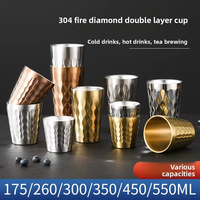 Tasse à eau isolée à double paroi en acier inoxydable 304, très vendue, pour café, lait, maison, restaurant, fête, camping, voyage