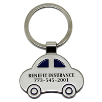 Porte-clés en métal personnalisé avec logo, accessoires, logo personnalisé, forme de voiture, cadeau promotionnel pour les passionnés d'automobiles, porte-clés en métal