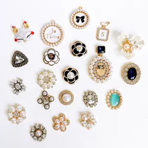 2024 wholesale pearl shoe decorate flower fashion bling luxury shoe charms