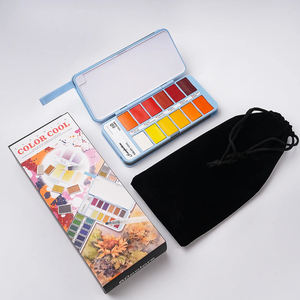 Kit di Acquerelli Tascabile da Viaggio Fontainebleau, Set di 12 Colori con Pennello e Tavolozza da Viaggio - Product Image 4
