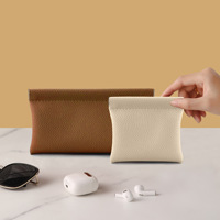 Portefeuille en cuir PU à fermeture automatique, élégant, pour rouge à lèvres, clés, passeport, lunettes de soleil, pochette à monnaie portable pour voyage