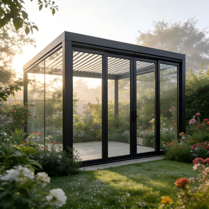 Pérgola Residencial Moderna y Minimalista <span class=keywords><strong>de</strong></span> 3x3m con Techo <span class=keywords><strong>de</strong></span> Láminas, Estructura <span class=keywords><strong>de</strong></span> Aluminio Ligera, Impermeable y Ecológica para Patio Trasero - Product Image 4