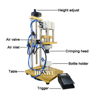 Henwi Parfum Pompe Pulvérisation Machine De Sertissage Manuel Pneumatique Parfum Verre Cheveux Bouteilles De Table Capper Joint Capsulage Machine