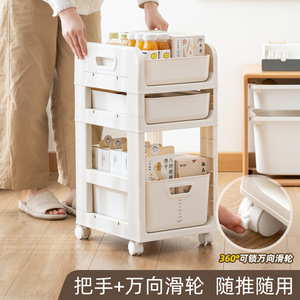Multi Tier <b>Storage</b> Rack 3 Layers Wheeled <b>Cart</b> For Home Office Desk Organization Minimalist Design - Product Image 5