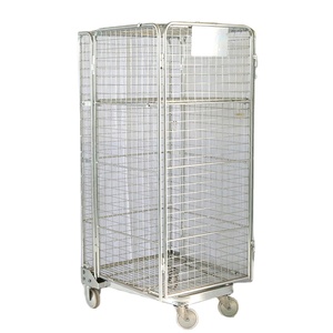 Chariot à 3 faces pour rangement de cargaison, conteneur pliable, en maille, à nylon, adapté aux entrepôts commerciaux - Product Image 3