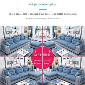 Sofá de Salón Personalizable, Transpirable, de <span class=keywords><strong>Lino</strong></span>, Fácil de Limpiar, Moderno, Minimalista, Compacto, Esquinero, Decoración de Interiores para el Hogar, Juego de Sofás en Forma de L - Product Image 4
