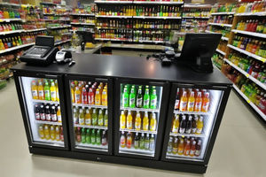 Nuevead-Estantes de acero inoxidable para encimera, refrigerador de barra trasera con pantalla digital de 416L, con cuatro puertas de cristal, energía eficiente, de acero inoxidable - Product Image 5