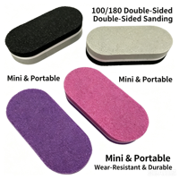 Bloc polissoir pour ongles Amilay de qualité professionnelle, format doigt, double face, coloré, grains 80/100/180/240, outil de polissage pour nail art