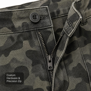 Shorts cargo pour homme Camo-Utility, 100% coton, taille haute, plusieurs poches, style vêtements de travail, vêtements d'été, tailles S-XL - Product Image 2