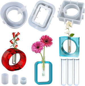 Ống nghiệm bình hoa nhựa khuôn <span class=keywords><strong>kit</strong></span> tự làm thủ công Ống nghiệm hoa nồi Silicone khuôn trang trí nhà phòng khách bàn bình - Product Image 1