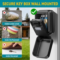 Caja de Seguridad con Cerradura de Combinación de 4 Dígitos, Automática, Impermeable, de Aluminio, para Montar en la Pared, con Código Reajustable, para Interiores y Exteriores