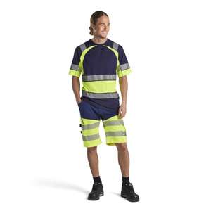 BLAKLADER - 154118118933C56 <b>Hi</b>-<b>Vis</b> <b>shorts</b> stretch Navy blue/Yellow - EAN 7330509692073 <b>HI</b>-<b>VIS</b> WORKWEAR - Product Image 3