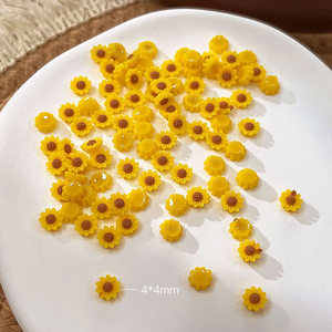50pcs/bag 3D Resin <strong>Sunflowers</strong> <strong>Nail</strong> Art Charms 4*4mm Small <strong>Yellow</strong> Flowes <strong>Nail</strong> Decorations Accessories Handmade DIY Press on <strong>Nail</strong> - Product Image 4