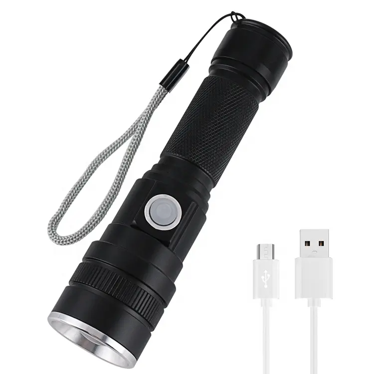 Ultra Torch USB Rechargeable Flash Light Zoomable Led Flashlight