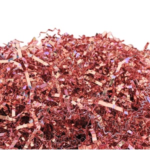 50/100G Carta Metallica Oro Rosa Tagliata a Strisce Riempitivo Rosa Erba Sintetica Filamenti di Carta per Artigianato Confezioni Regalo Borse Vendita al Dettaglio - Product Image 1
